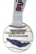 Медаль спортивная, на ленте «Чемпионат по плаванию Self club» Медаль спортивная, на ленте «Чемпионат по плаванию Self club»