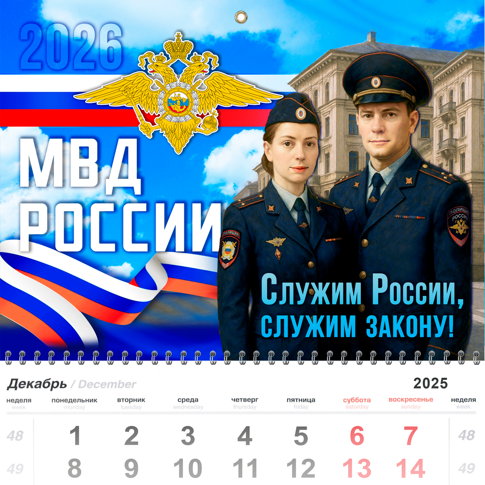 Календарь «МВД» на 2026 год, дополнительное фото 2