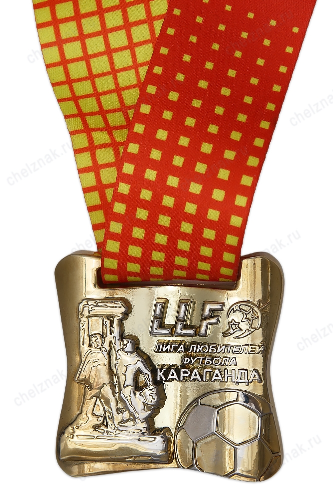 Медаль спортивная, на ленте «Лига любителей футбола LLF» Караганда